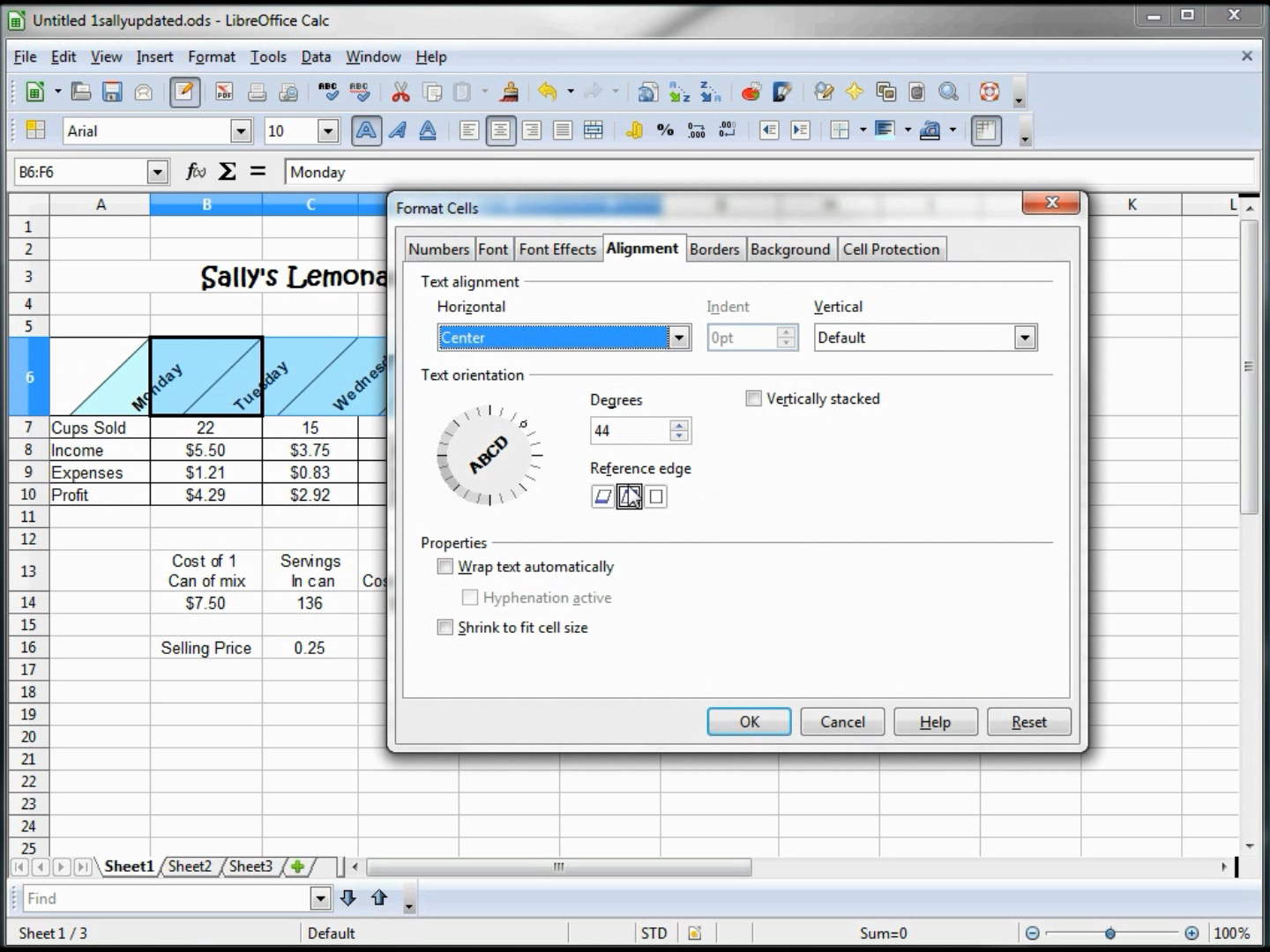 Как сделать круглую диаграмму в libreoffice