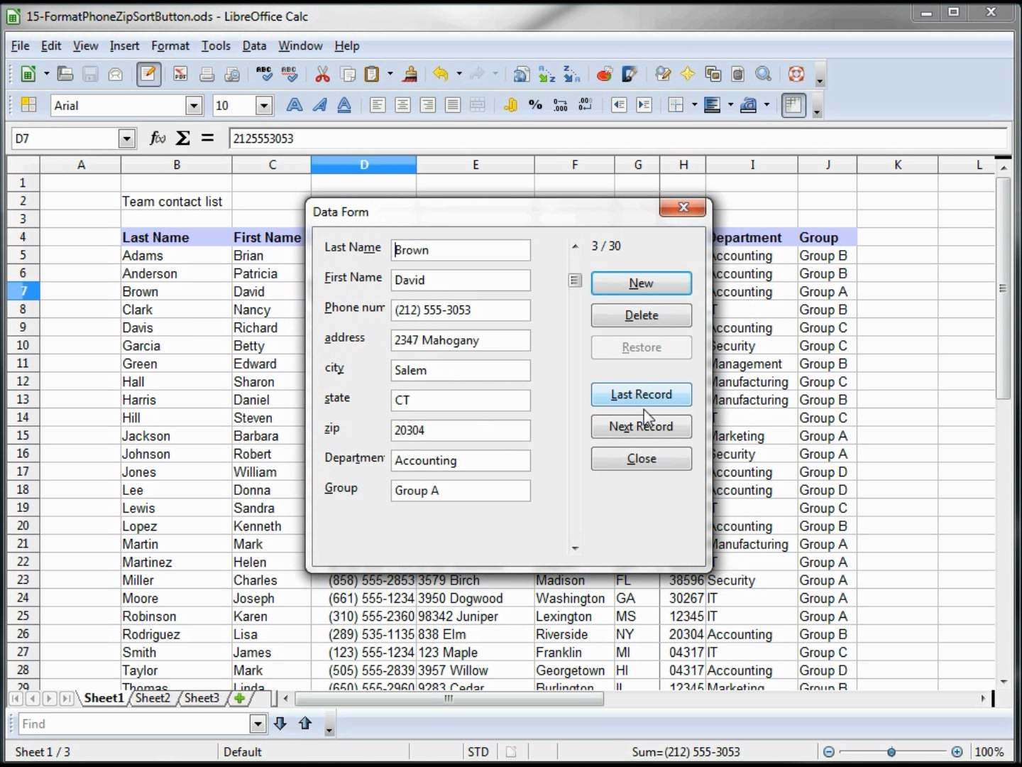 libreoffice calc spreadsheet